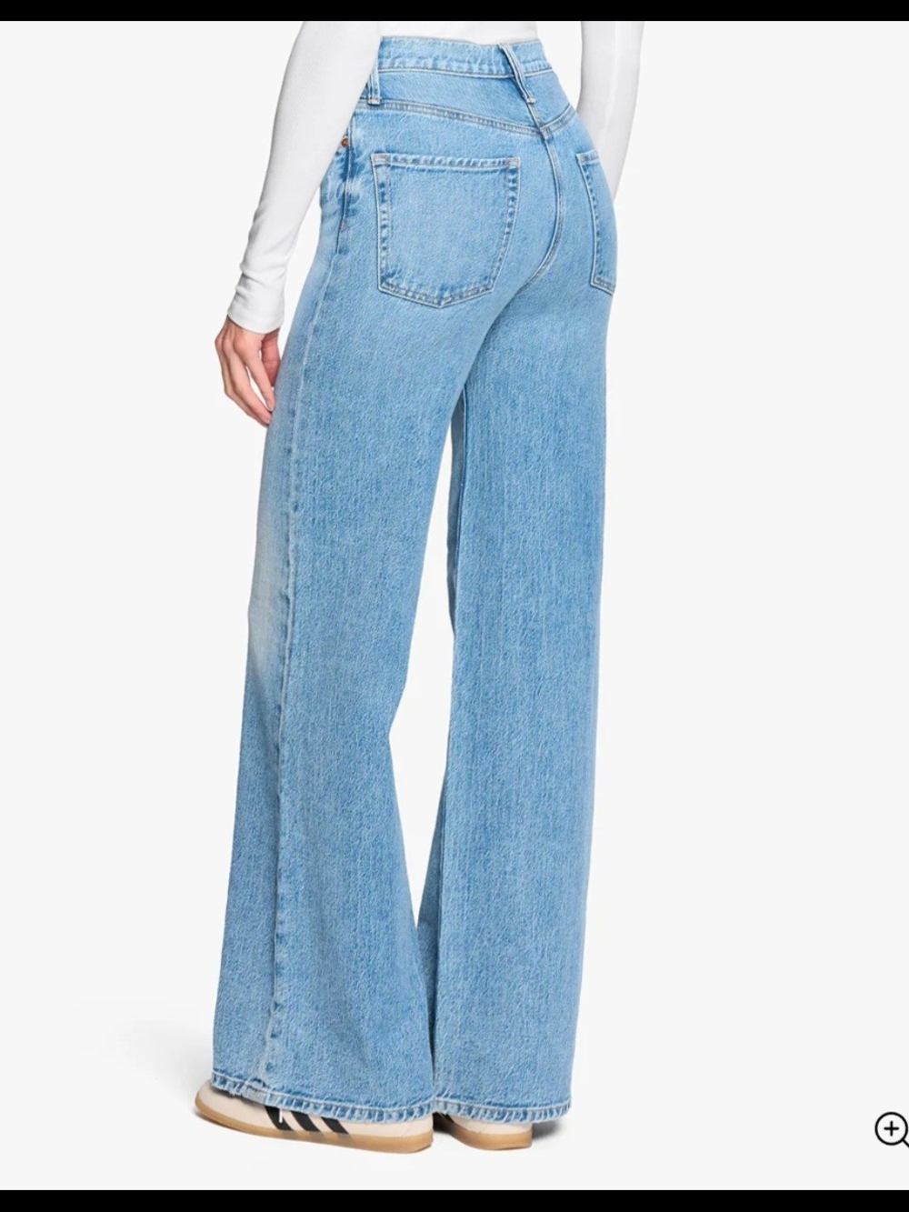 Betro Simone High Rise Wide Leg Medium Blue Women's Jeans Button Fly Comfort